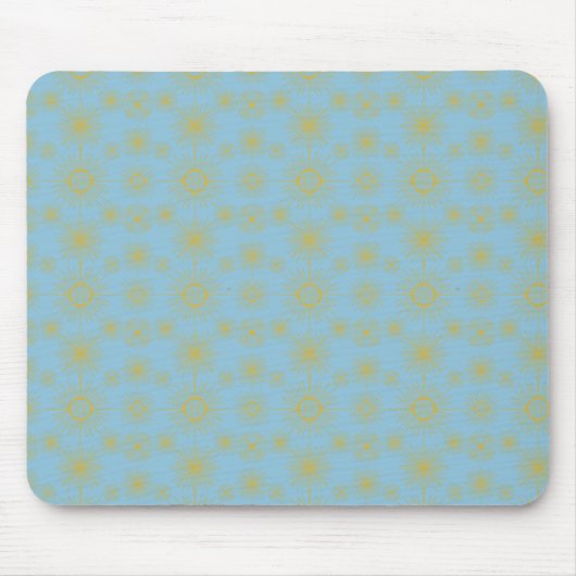 Celestial Sun Stars Sky Blue Mousepad (Vorne)