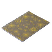 Celestial Sun Stars Taupe Notizblock (Linke Seite)