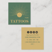 Celestial Sun Tattoo Salon Quadratische Visitenkarte (Vorne/Hinten)
