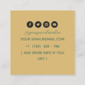 Celestial Sun Tattoo Salon Quadratische Visitenkarte (Rückseite)