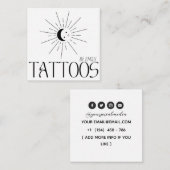 Celestial Sun Tattoo Salon Quadratische Visitenkarte (Vorne/Hinten)