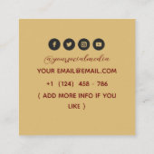 Celestial Sun Tattoo Salon Quadratische Visitenkarte (Rückseite)