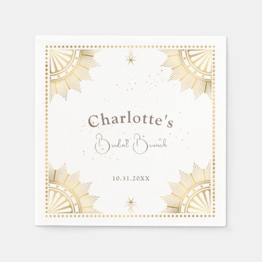 Celestial Sun und Moon Bridal Brunch Dusche Serviette (Vorderseite)