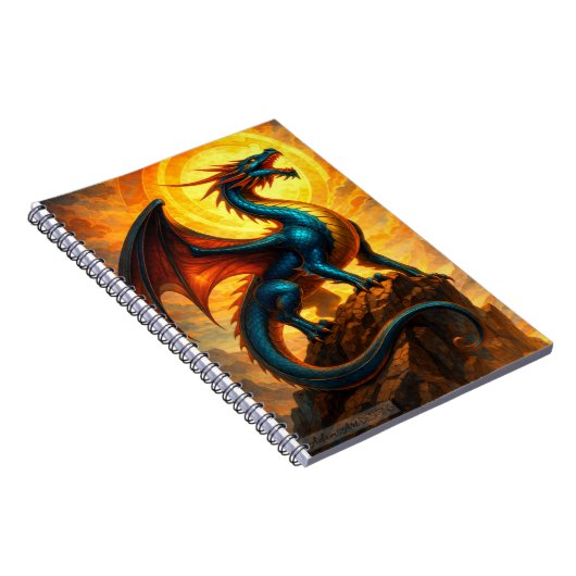 Celestial Sunfire Dragon Fantasy Notizblock (Rechte Seite)