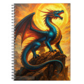 Celestial Sunfire Dragon Fantasy Notizblock (Vorderseite)