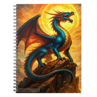 Celestial Sunfire Dragon Fantasy Notizblock
