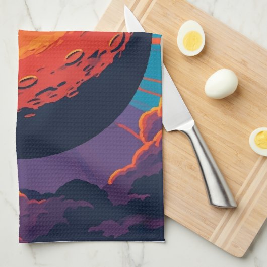Celestial Sunset Kitchen Towel Geschirrtuch (Viertel Falte)