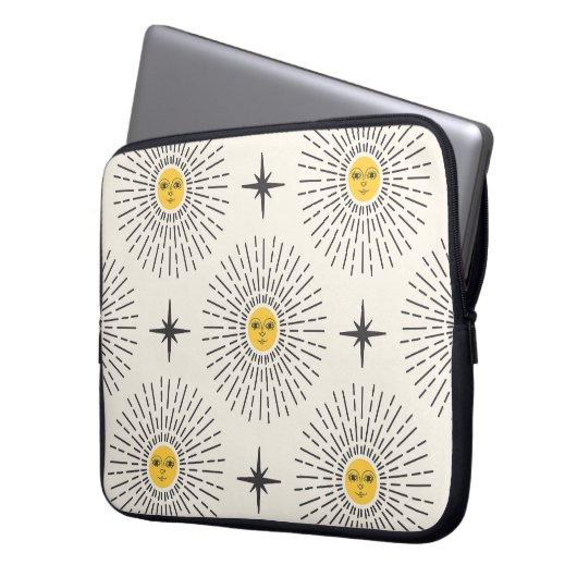 Celestial Sunshine Vintag Pattern Laptopschutzhülle (Vorderseite Links)