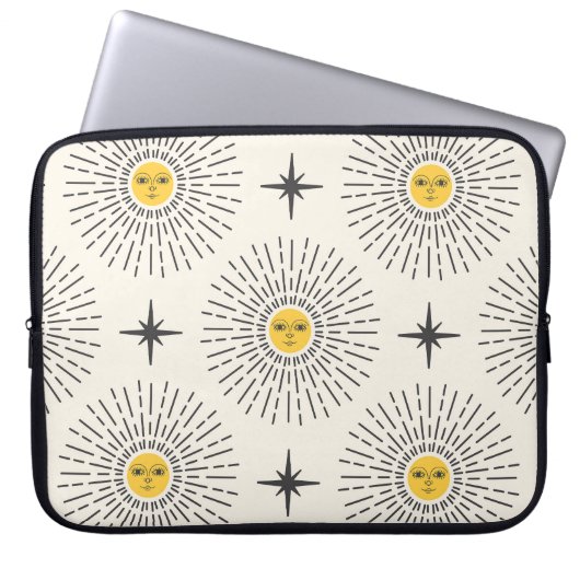 Celestial Sunshine Vintag Pattern Laptopschutzhülle (Vorderseite)