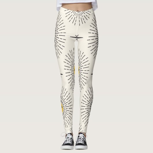 Celestial Sunshine Vintag Pattern Leggings (Vorderseite)