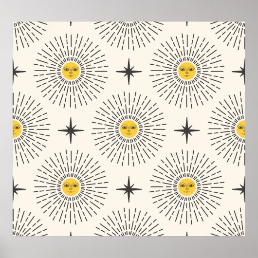 Celestial Sunshine Vintag Pattern Poster (Vorne)