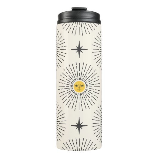 Celestial Sunshine Vintag Pattern Thermosbecher (Vorderseite)