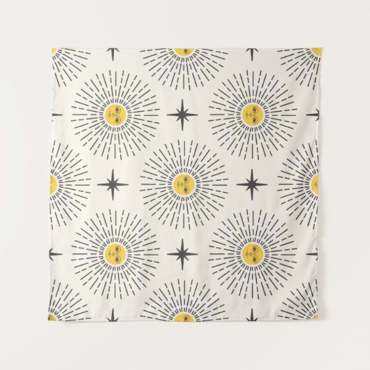 Celestial Sunshine Vintag Pattern Wandteppich (Vorderseite (Horizontal))