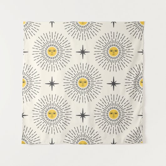 Celestial Sunshine Vintag Pattern Wandteppich (Vorderseite)