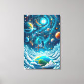 Celestial Swing: Dreaming Above Earth Print Leinwanddruck (Vorderseite)