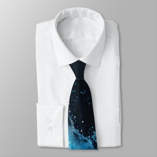Celestial Symphony in Blue, Silver und Gray Krawatte (Gebunden)