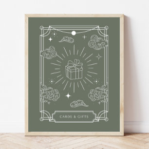 Celestial Tarot Baby Shower Cards & Gifts Schild