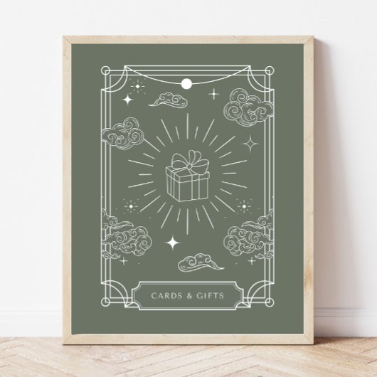 Celestial Tarot Baby Shower Cards & Gifts Schild