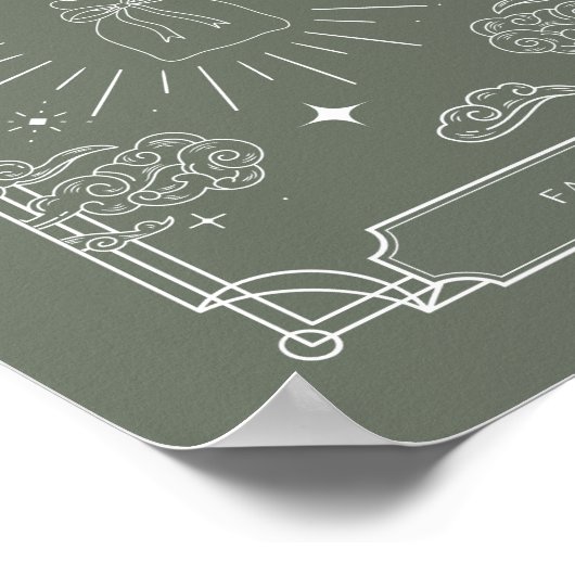 Celestial Tarot Baby Shower Favorit Schild (Ecke)