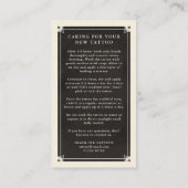 Celestial Tarot Black Tattoo Nachsorgekarte Visitenkarte (Rückseite)