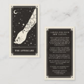 Celestial Tarot Black Tattoo Nachsorgekarte Visitenkarte (Vorne/Hinten)