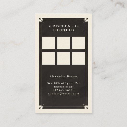 Celestial Tarot boho Loyalty Visitenkarte (Rückseite)