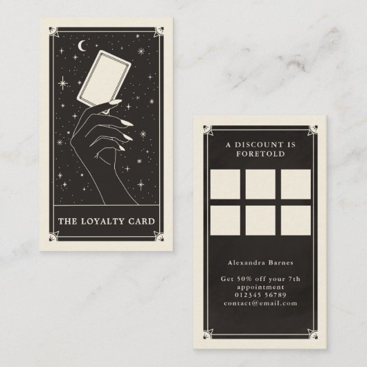 Celestial Tarot boho Loyalty Visitenkarte (Vorne/Hinten)