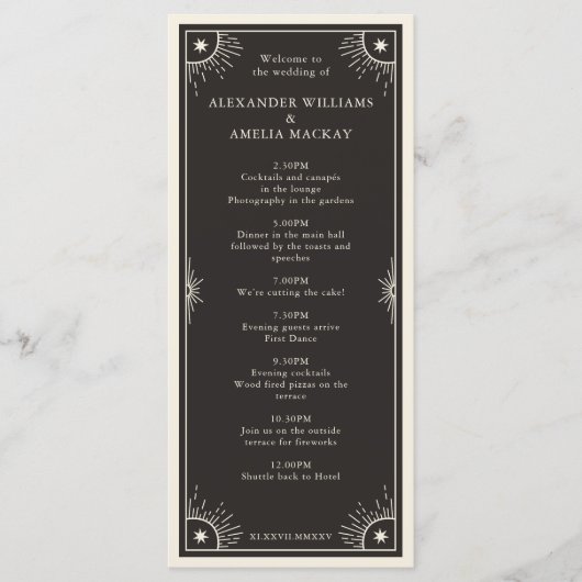 Celestial Tarot Boho Stern Hochzeitsprogramm Programm (Vorderseite)