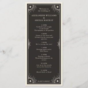 Celestial Tarot Boho Stern Hochzeitsprogramm Programm