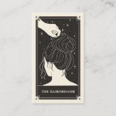 Celestial Tarot Bridal Haar Schwarze Visitenkarte (Vorderseite)