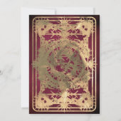 Celestial Tarot Crimson Red & Gold Brautparty Einladung (Rückseite)