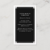 Celestial Tarot Friseur Black Business Card Visitenkarte (Rückseite)