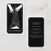Celestial Tarot Friseur Black Business Card Visitenkarte (Vorne/Hinten)