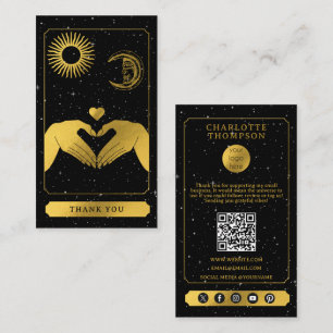 Celestial Tarot Friseur Black Gold Vielen Dank Visitenkarte
