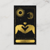 Celestial Tarot Friseur Black Gold Vielen Dank Visitenkarte (Vorderseite)