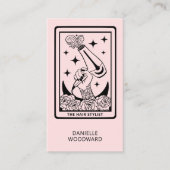 Celestial Tarot Friseur Blush Pink Visitenkarte (Vorderseite)