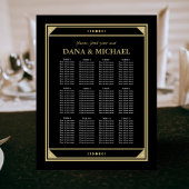 Celestial Tarot Gold Black Wedding Seating Chart F Poster