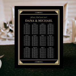 Celestial Tarot Gold Black Wedding Seating Chart F Poster