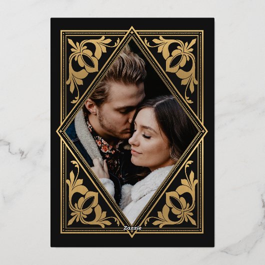 Celestial Tarot Gothic Wedding Foto Save the Date Folieneinladung (Rückseite)