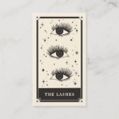 Celestial Tarot Lashes Schwarze Visitenkarte (Vorderseite)