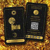 Celestial Tarot Logo Black Gold Fotograf Visitenkarte