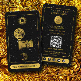 Celestial Tarot Logo Black Gold Fotograf Visitenkarte