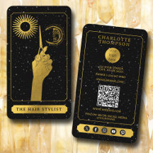 Celestial Tarot Logo Friseur Black Gold