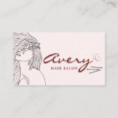 Celestial Tarot Pink Lines Friseur Salon Classic Visitenkarte (Vorderseite)