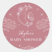 Celestial Tarot Rose Baby Shower Stickers (Vorderseite)