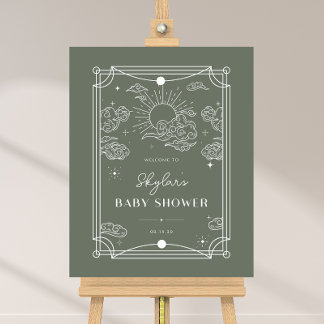 Celestial Tarot Sage Baby Dusche Begrüßungszeichen Poster
