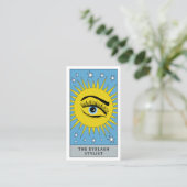 Celestial Tarot Sun Eyelash Stylist Eyebrow Logo Visitenkarte (Stehend Vorderseite)