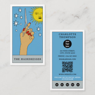 Celestial Tarot Sun Friseur Friseur Salon Logo Visitenkarte
