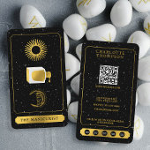 Celestial Tarot Sun Moon Nail Salon Black Visitenkarte