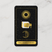 Celestial Tarot Sun Moon Nail Salon Black Visitenkarte (Vorderseite)